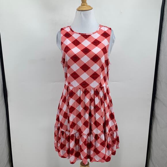 Her Universe Dress Womens S Small Marvel Avengers Icons Gingham Tiered Mini - Picture 2 of 15